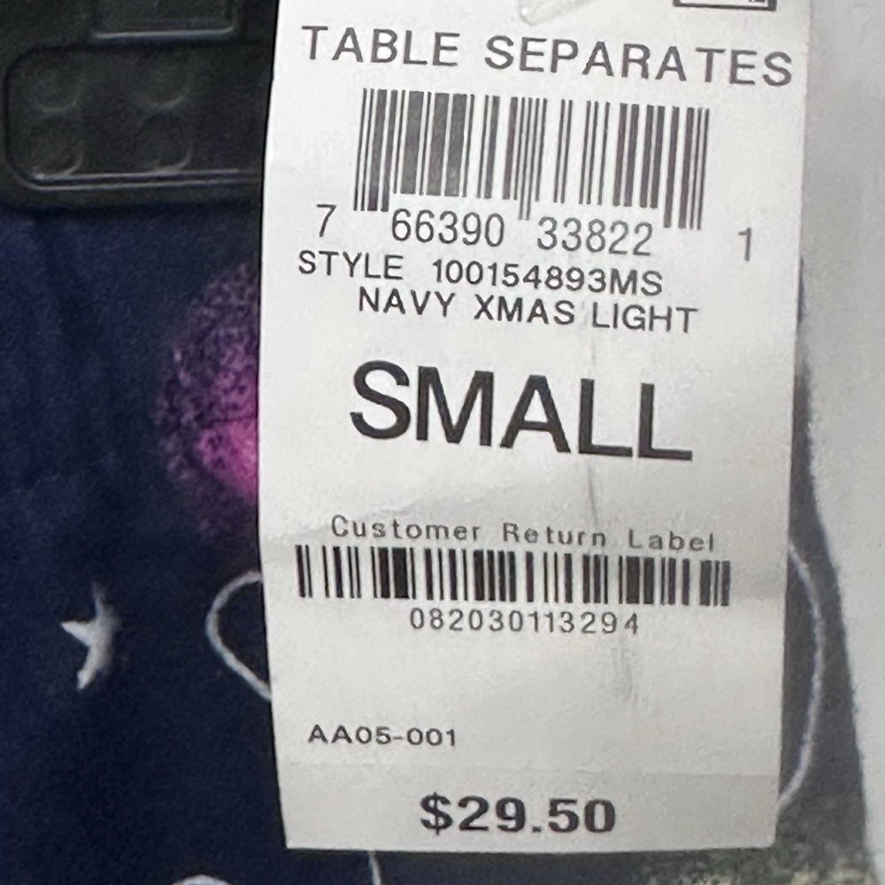 Jenni Women's Cotton Flannel Plaid Pajama Pants Navy Xmas Light Size Small - Picture 5 of 7